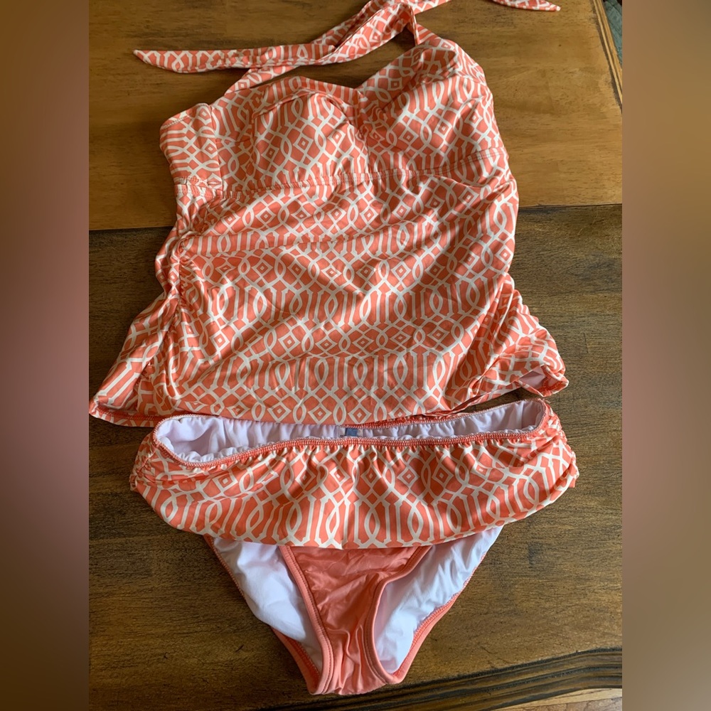 Antonio Melanie Tankini Peach & White